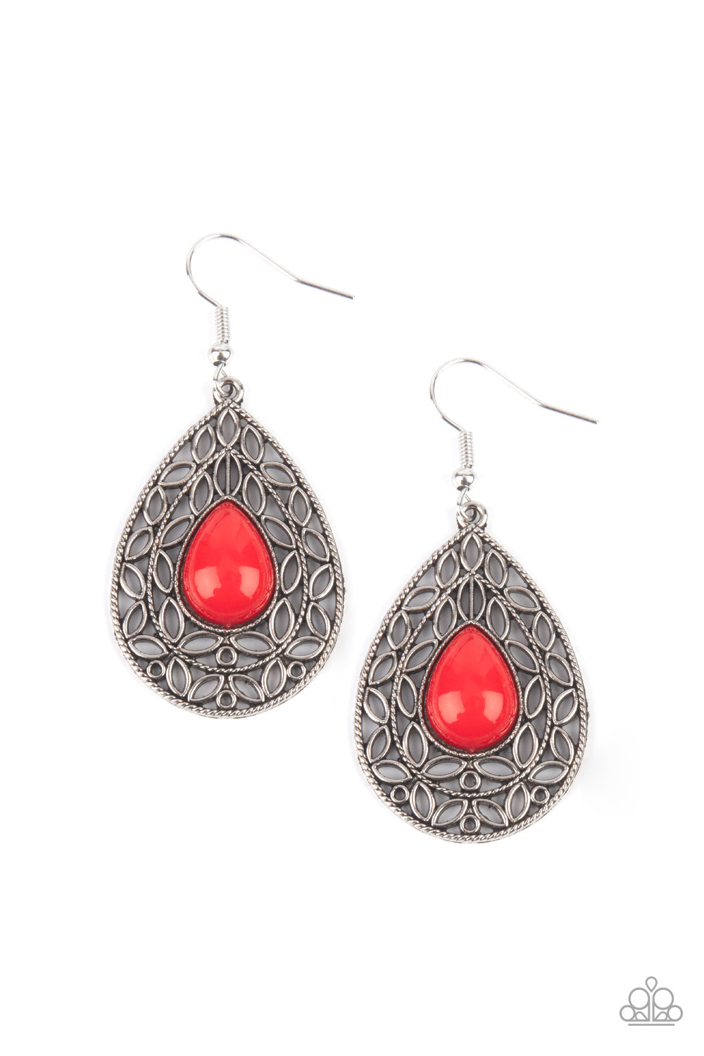 Paparazzi Earring - Fanciful Droplets - Red