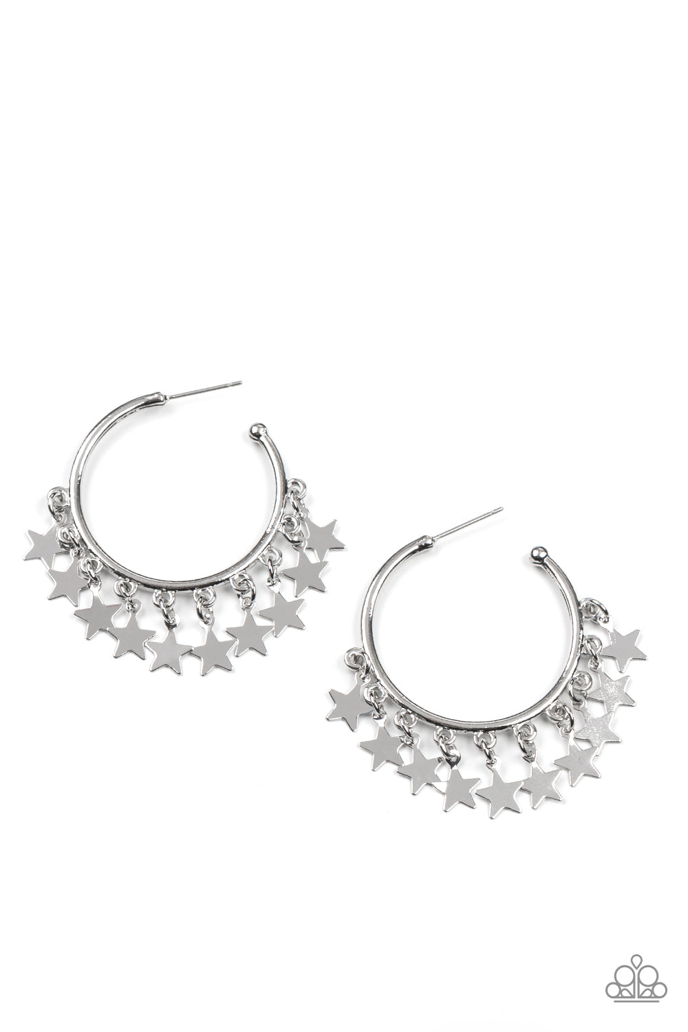 Paparazzi Earring - Happy Independence Day - Silver