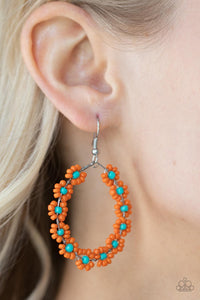 Paparazzi Earring - Festively Flower Child - Orange