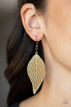 Load image into Gallery viewer, Paparazzi Earring - Leafy Luxury - Brass
