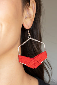 Paparazzi Earring - Suede Solstice - Red