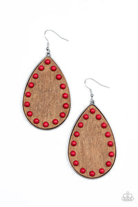 Paparazzi Earring - Rustic Refuge - Red