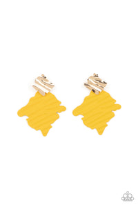 Paparazzi Earring - Crimped Couture - Yellow