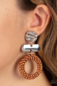 Paparazzi Earring - Woven Whimsicality - Brown