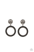 Load image into Gallery viewer, Paparazzi Earring - Playfully Prairie - Black

