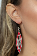 Load image into Gallery viewer, Paparazzi Earring - Leather Lagoon - Red
