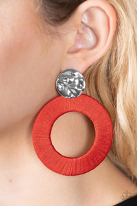 Paparazzi Earring - Strategically Sassy - Red