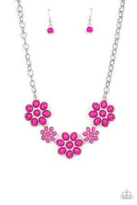 Paparazzi Necklace - Flamboyantly Flowering - Pink