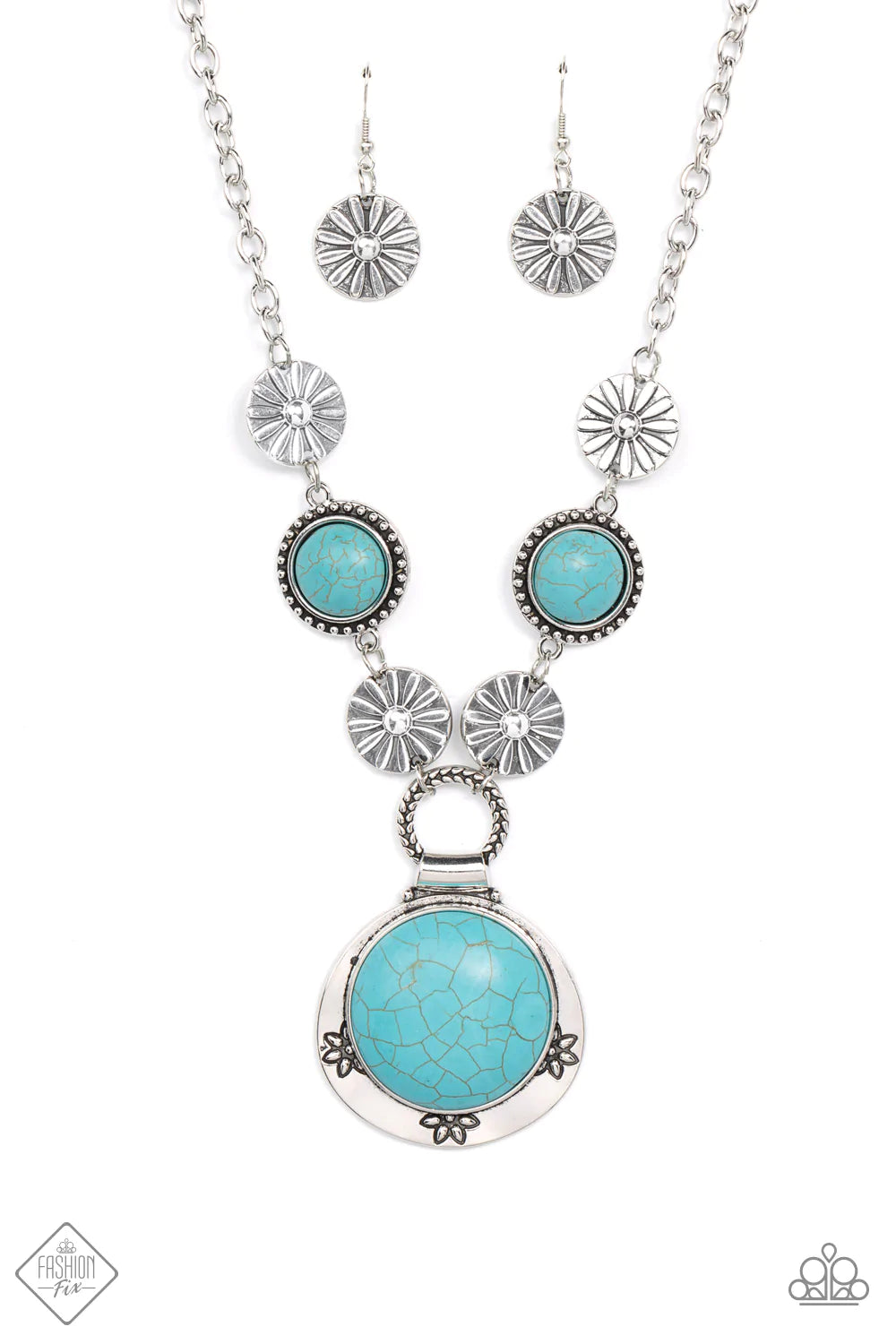 Paparazzi Necklace - Saguaro Garden - Blue