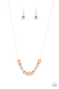 Paparazzi Necklace - Space Glam - Rose Gold