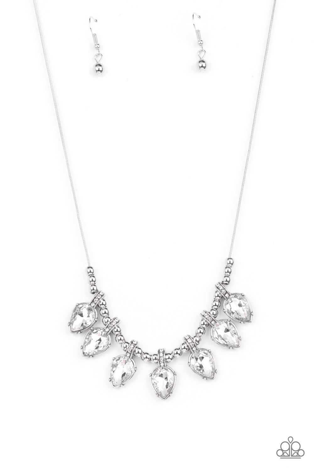 Paparazzi Necklace - Crown Jewel Couture - White