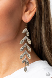 Paparazzi Earring - Lead From the FROND - Brass