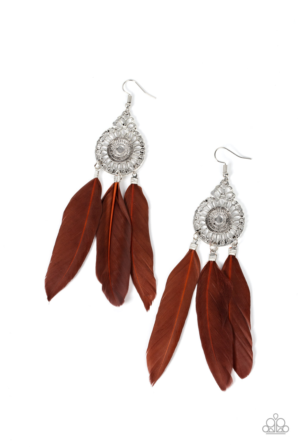 Paparazzi Earring - Pretty in PLUMES - Brown