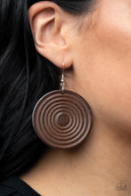 Load image into Gallery viewer, Paparazzi Earring - Caribbean Cymbal - Brown
