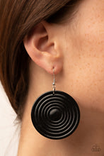 Load image into Gallery viewer, Paparazzi Earring - Caribbean Cymbal - Black
