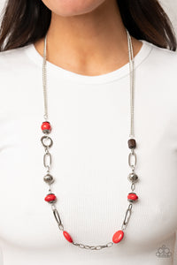 Paparazzi Necklace - Barefoot Bohemian - Red