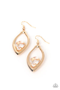 Paparazzi Earring - Beautifully Bejeweled - Gold