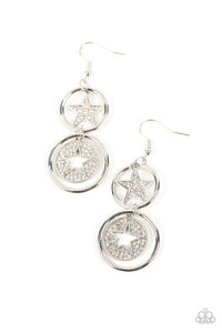 Paparazzi Earring - Liberty and SPARKLE for All - White