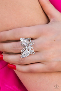 Paparazzi Ring - Fearless Flutter - White