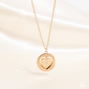 Paparazzi Necklace - Heart Full of Faith - Gold