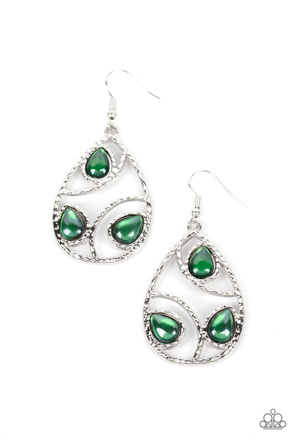 Paparazzi Earring - Send the BRIGHT Message - Green