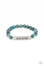 Load image into Gallery viewer, Paparazzi Bracelet - Just Pray - Blue
