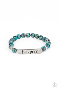 Paparazzi Bracelet - Just Pray - Blue