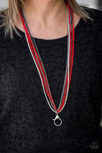 Load image into Gallery viewer, Paparazzi Necklace - Colorful Calamity - Red Lanyard
