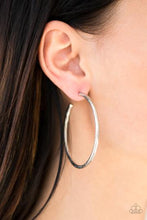 Load image into Gallery viewer, Paparazzi Earring -Double or Nothing - Silver Textured Hoop Earring
